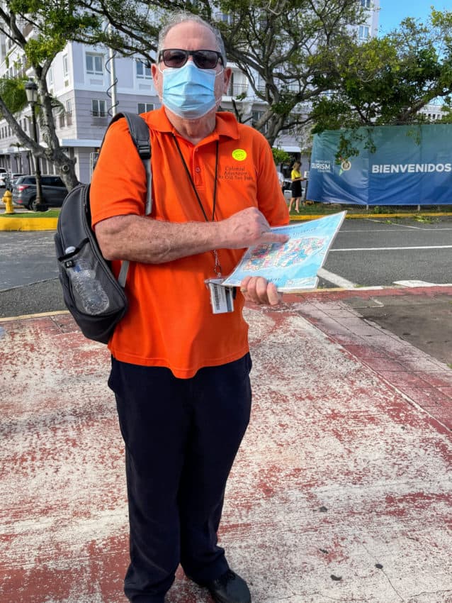 Our Tour Guide in Old San Juan showing us a map.