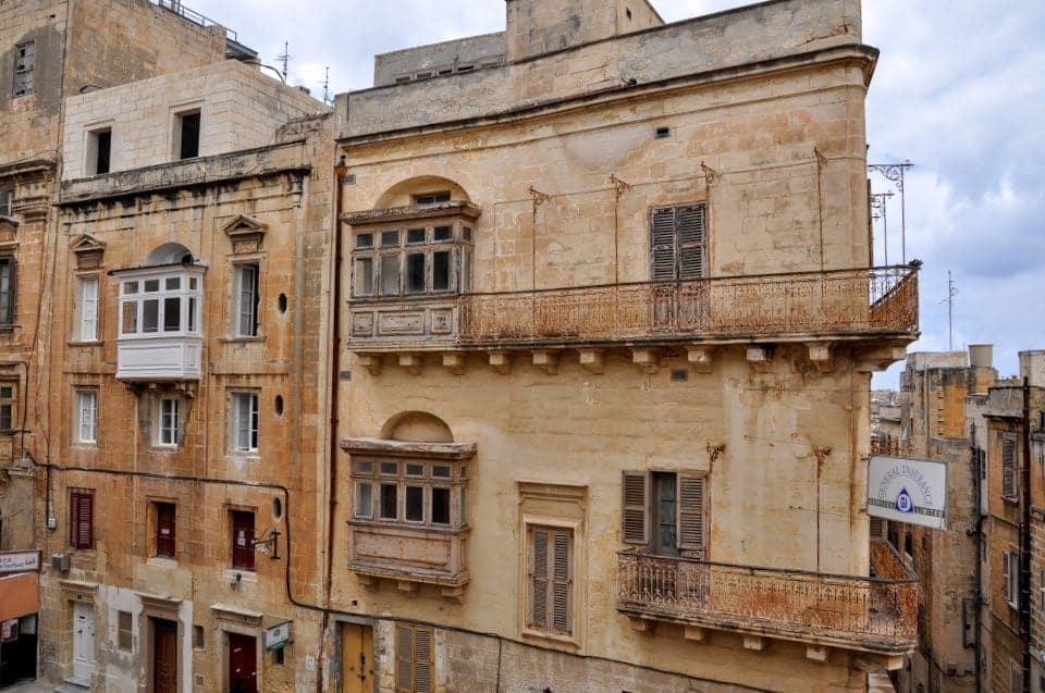 View looking up at some of the old buildings in the Old Town.