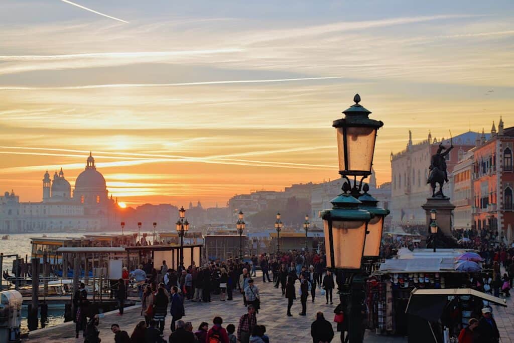 Venice at sunset.