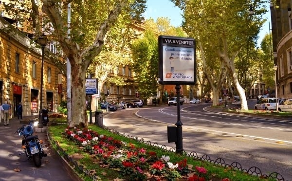 Walk along the Via Veneto, just around the corner from the hotel.