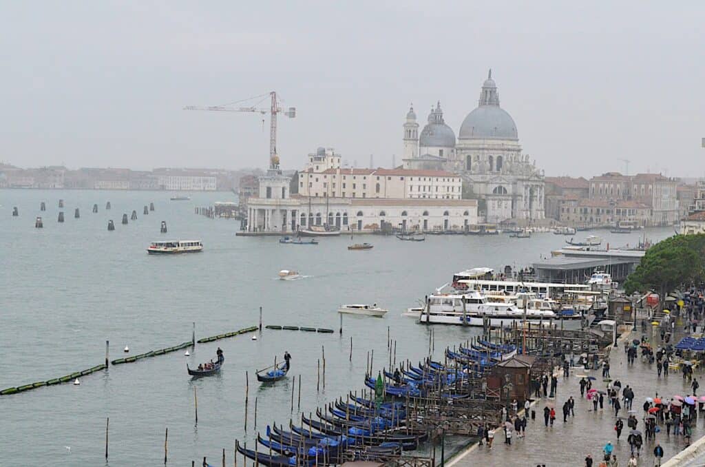 A look to the right at the Santa Maria della Salute Basilica.