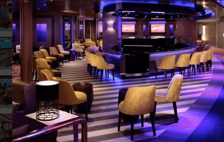 Gallery bar and seating area onboard Holland America Westerdam.