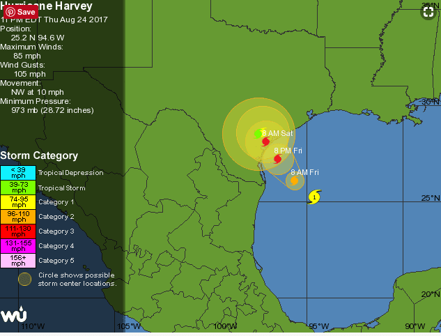 Cruise Maven News: Hurricane Harvey Churns Toward Texas Coast